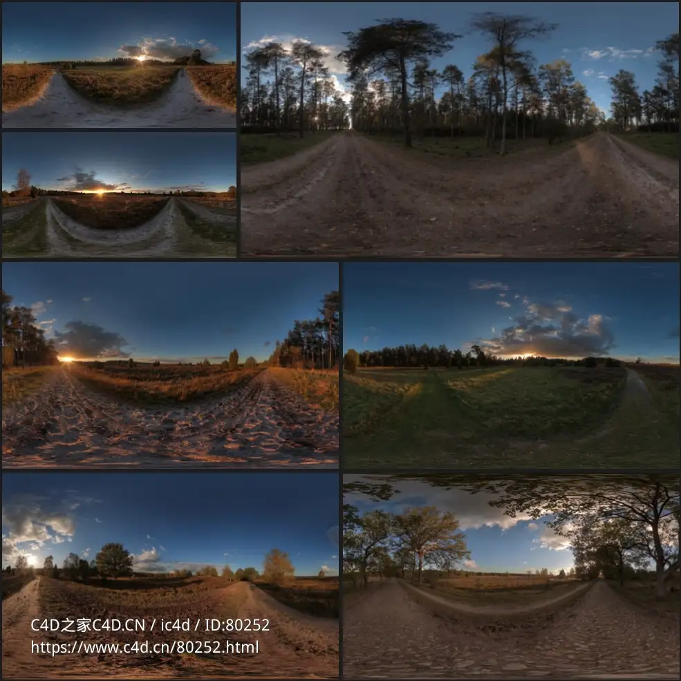 7组自然草地环境高动态HDR素材 HDR Pack 001 Meadow – HDRI Hub