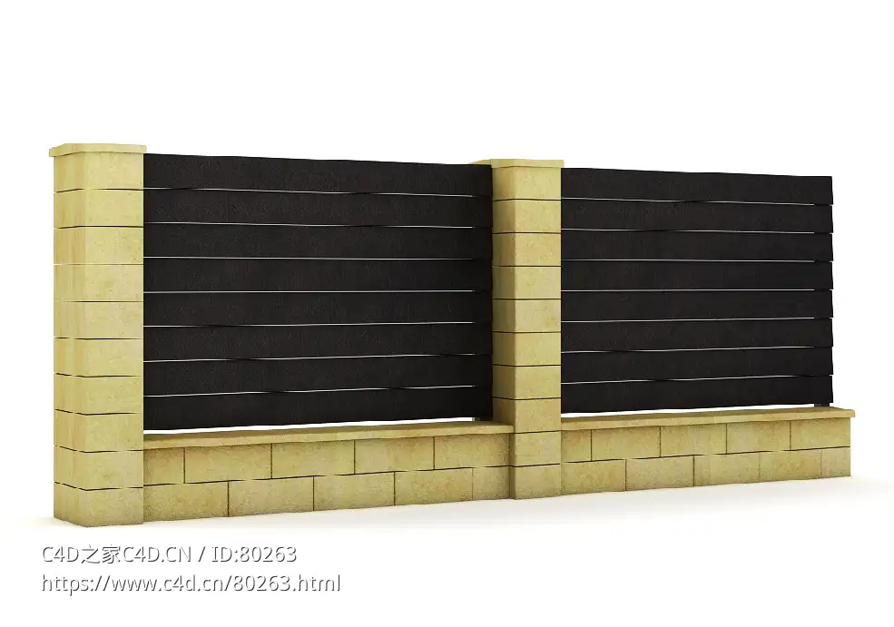 木头围挡围墙C4D模型 FENCES 3D MODEL - C4D之家 - 08.jpg