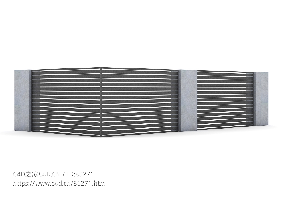 围角围挡C4D模型 FENCES 3D MODEL - C4D之家 - 16.jpg