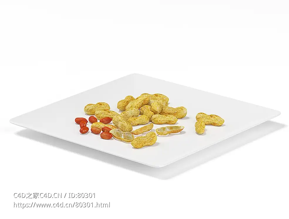 干果花生皮花生豆C4D模型下载