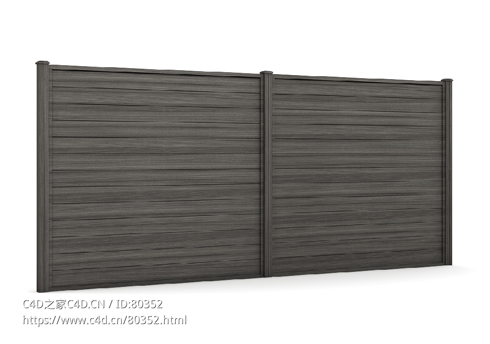 封闭木板围栏C4D模型 FENCES 3D MODEL