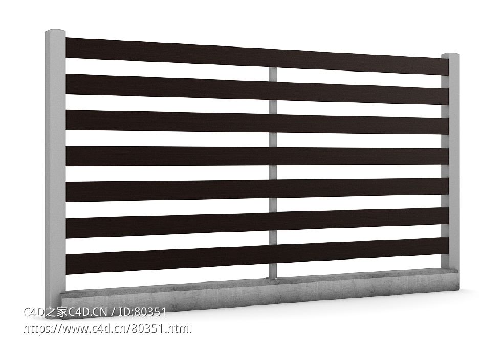 木板条围栏C4D模型 FENCES 3D MODEL - C4D之家 - 28.jpg