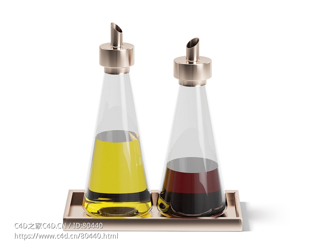 油瓶调味瓶醋壶C4D模型下载