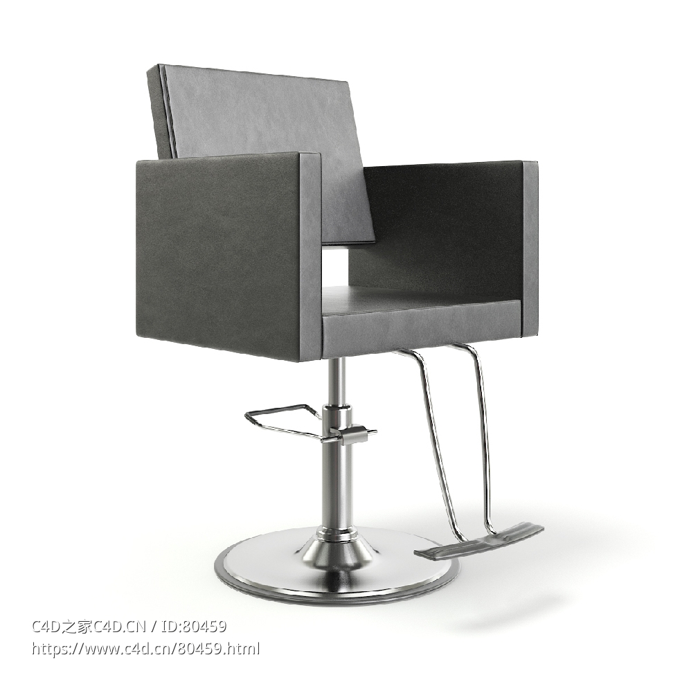 C4D美发沙龙扶手椅Hair Salon Armchair 3D Model - C4D之家 - 01.jpg