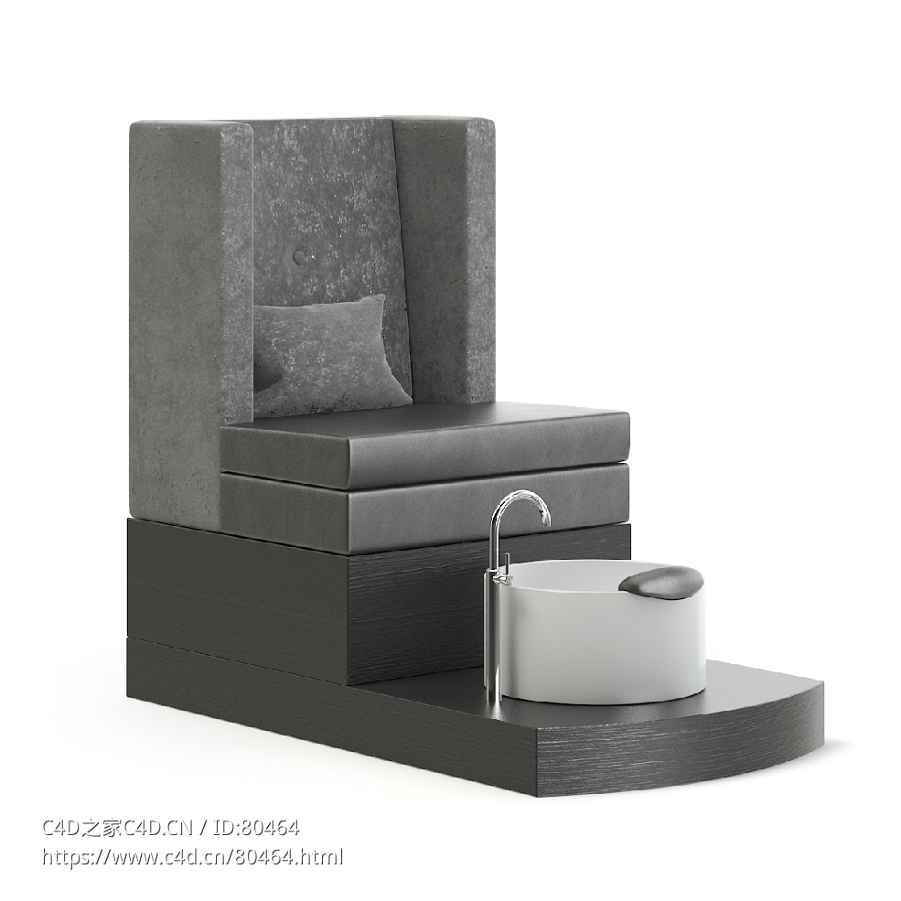 C4D洗脚修脚椅子Pedicure Chair 3D Model - C4D之家 - 06.jpg