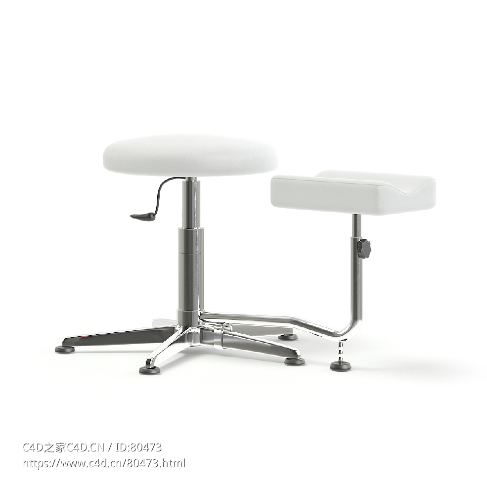 C4D专业足疗椅Pedicure Stool 3D Model