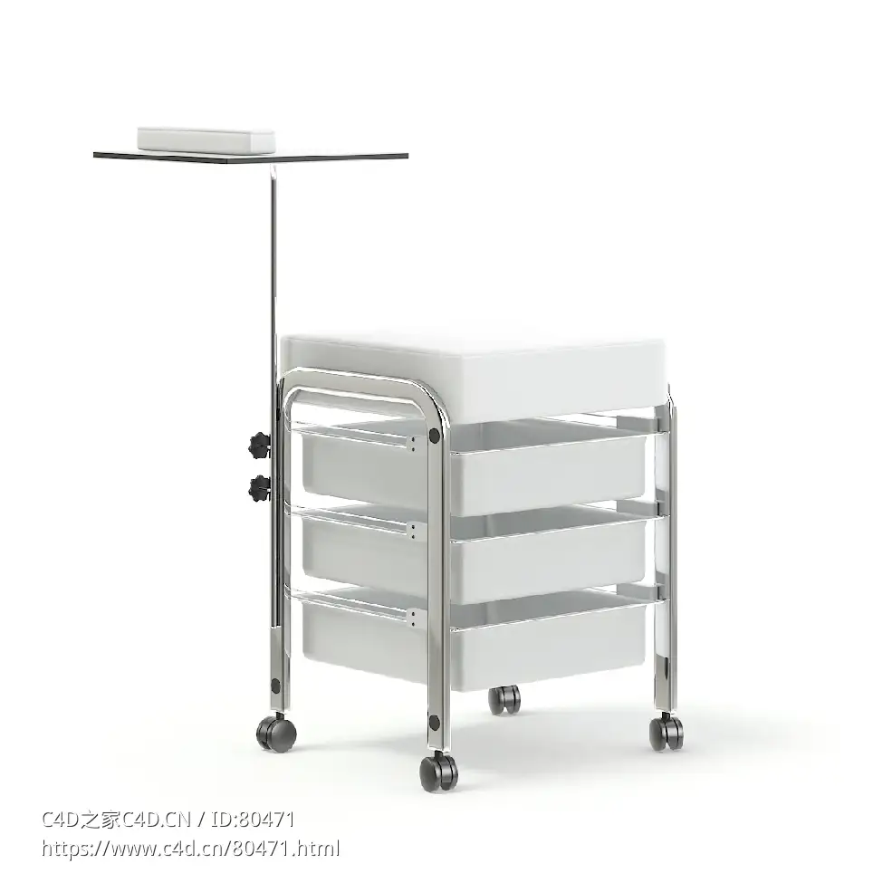 C4D移动工具车Manicure Table 3D Model