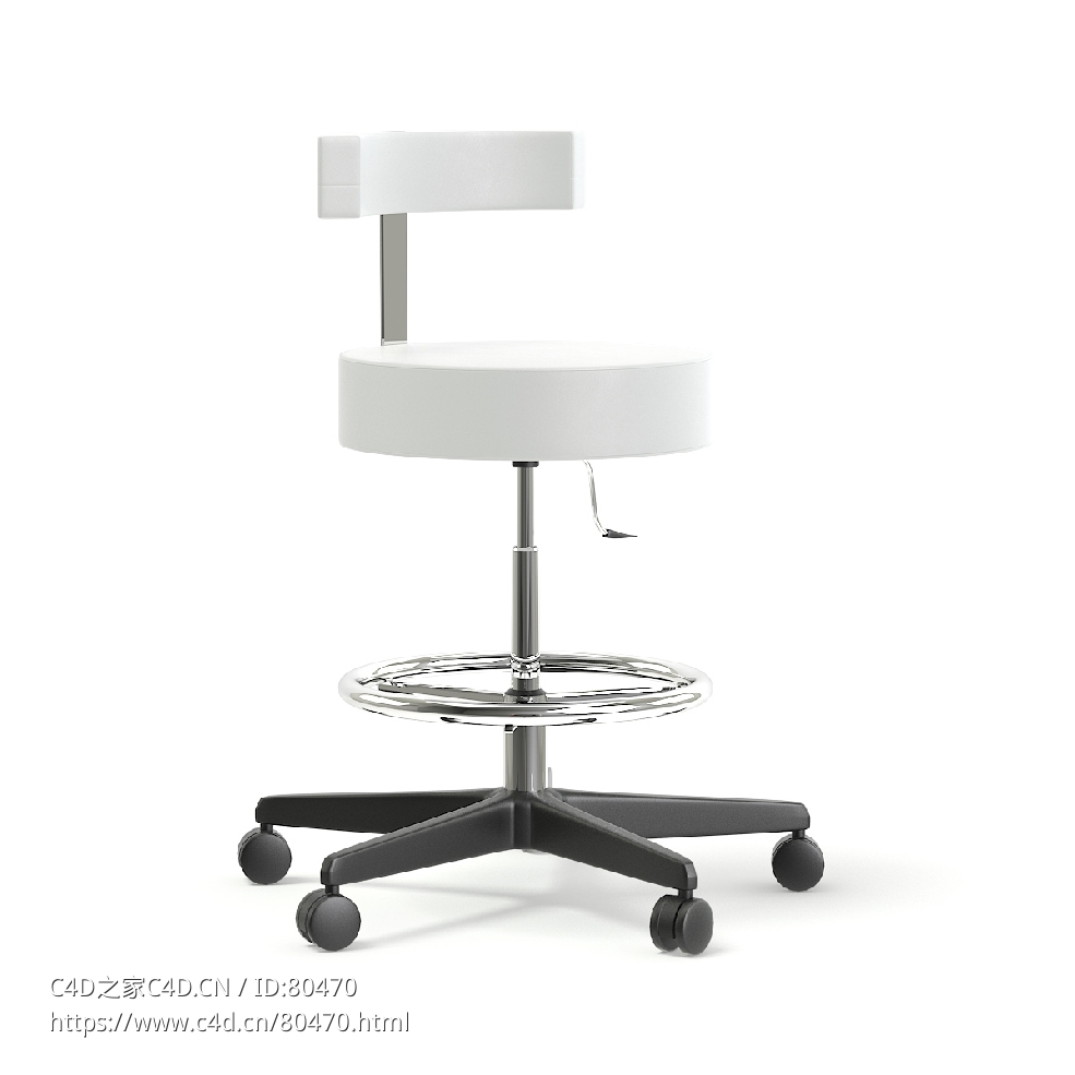C4D沙龙升降旋转椅Salon Stool 3D Model - C4D之家 - 12.jpg