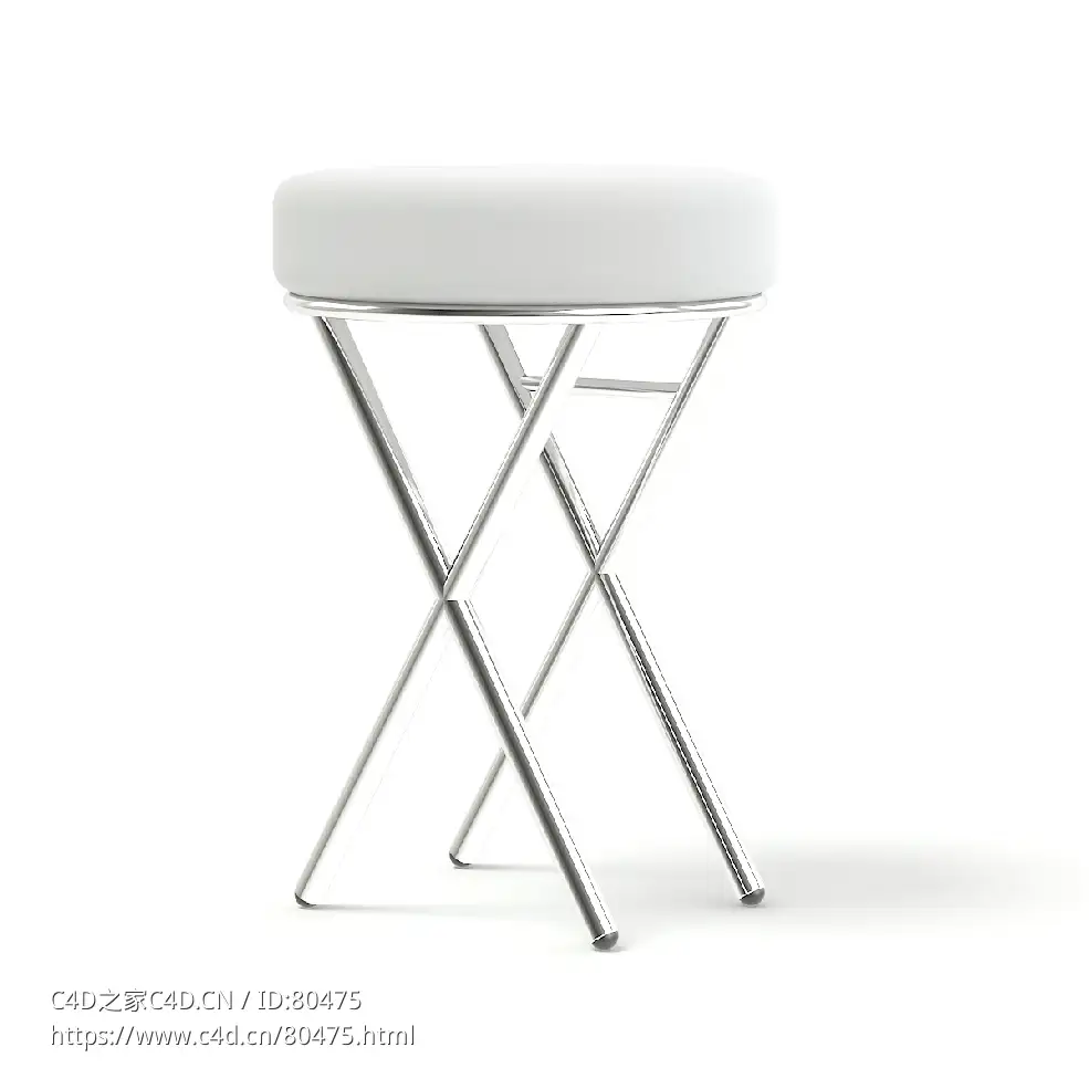 C4D沙龙圆形椅子Salon Stool 3D Model