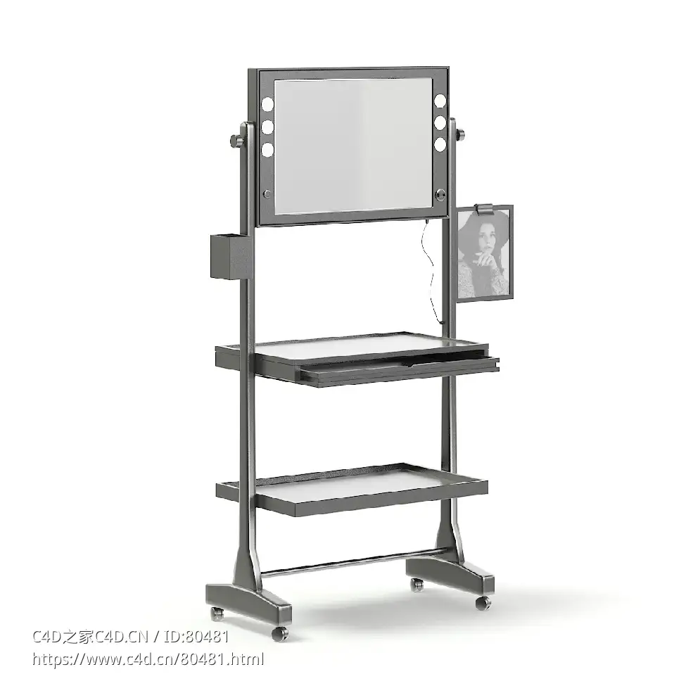 C4D补妆镜架子Makeup Station 3D Model