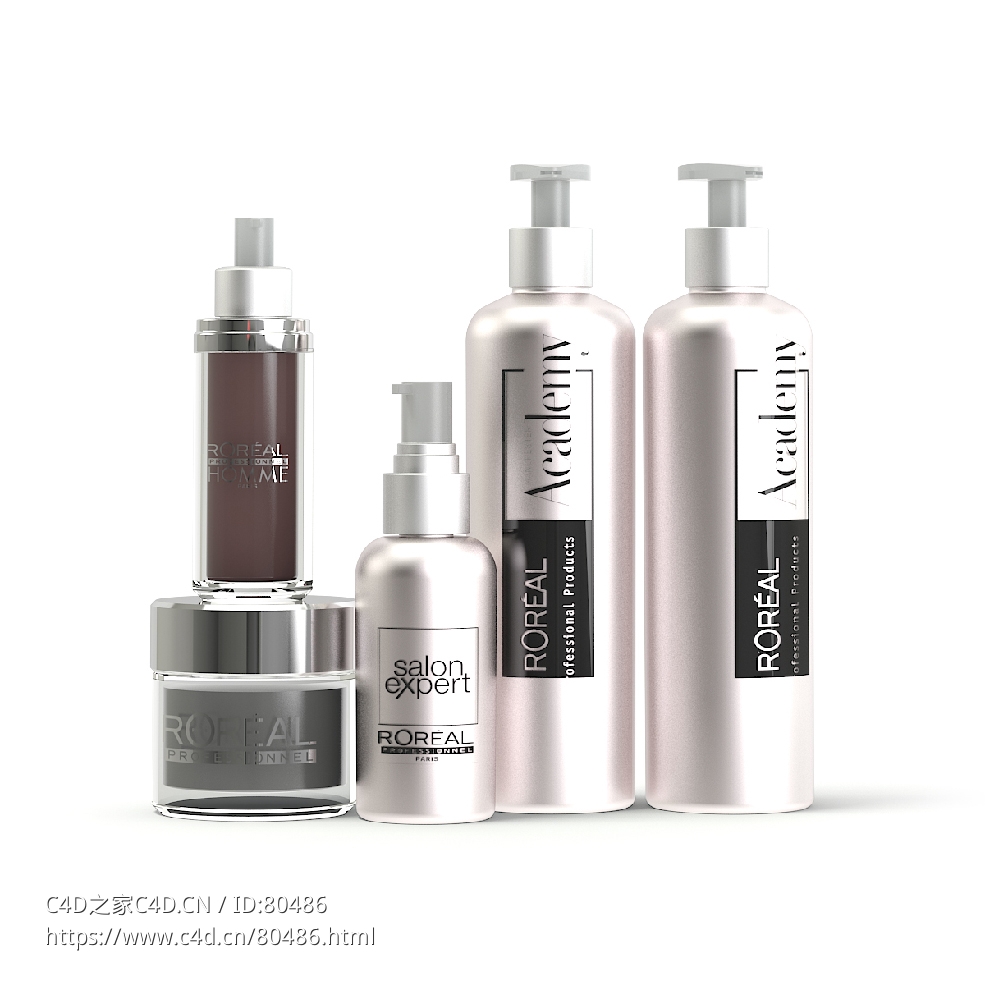 C4D美容化妆品Cosmetics 3D Model
