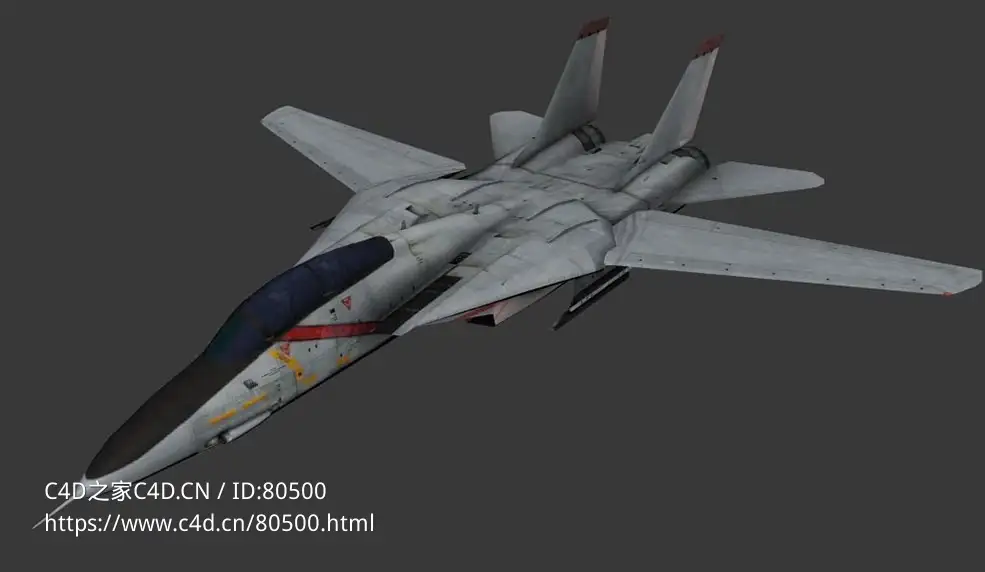美国F-14海上雄猫超音速多用途舰载战斗机F-14A Tomcat cockpit - C4D之家 - 37.jpg