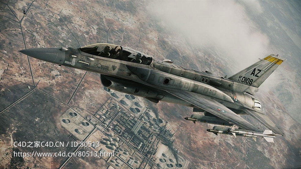 阿联酋空军F-16F双座战机沙漠“战隼”战斗机F-16F Fighting Falcon - C4D之家 - 50.jpg
