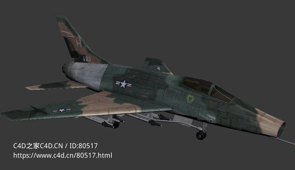 美国F-100超级佩刀战斗机F-100 Super Sabre - C4D之家 - 54.jpg