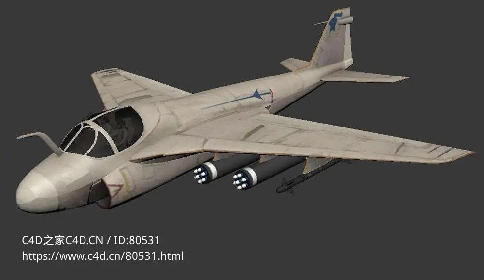 美国A-6亚音速舰载攻击机grumman-a-6e-intruder - C4D之家 - 68.jpg