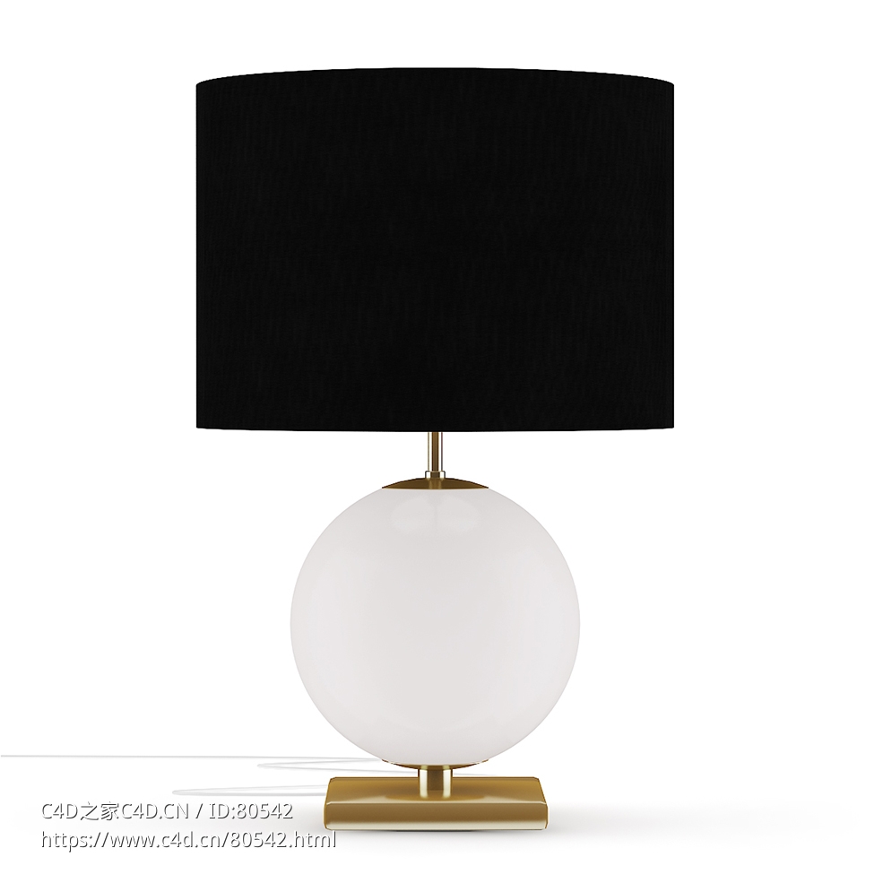 圆球灯罩室内台灯c4d模型下载 - C4D之家 - 09.jpg