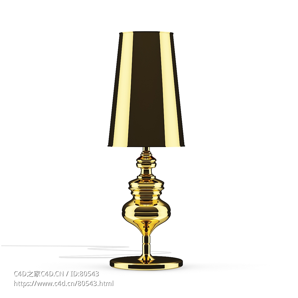 欧式卧室台灯c4d模型下载