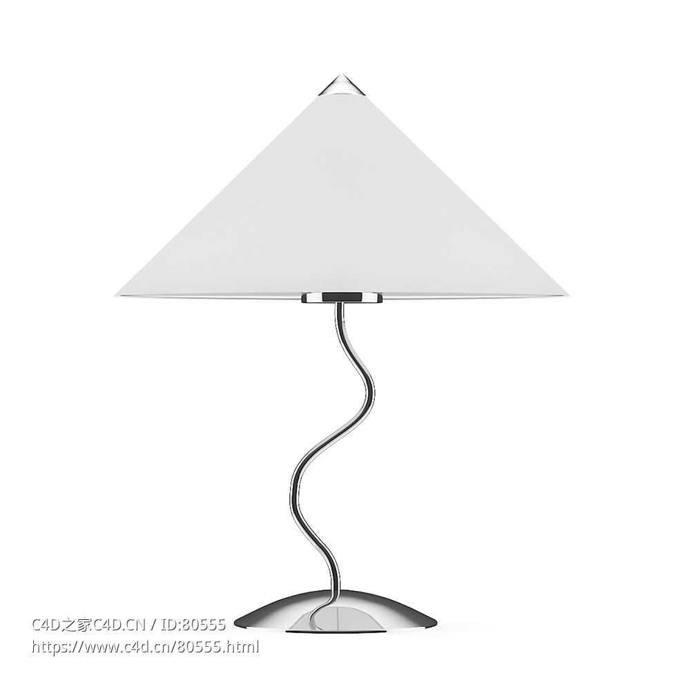 创意弯曲台灯c4d模型下载