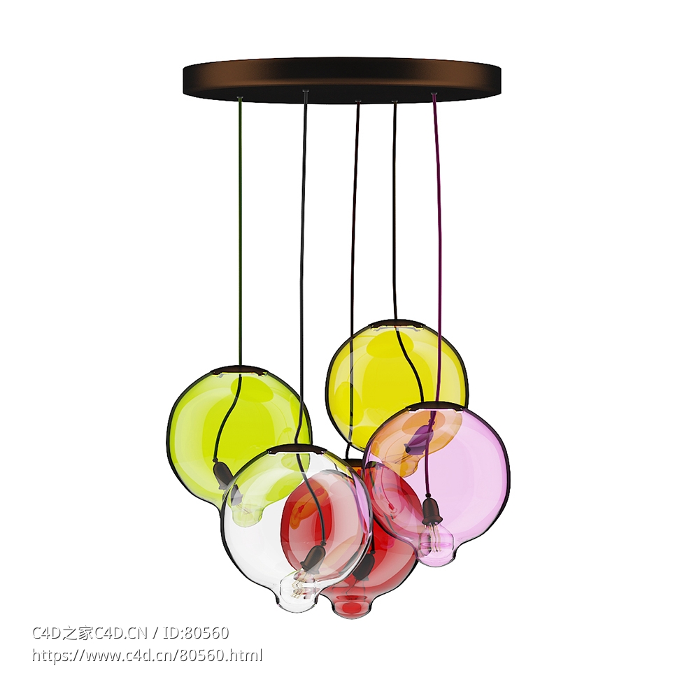 垂吊玻璃球吊灯c4d模型下载 - C4D之家 - 27.jpg