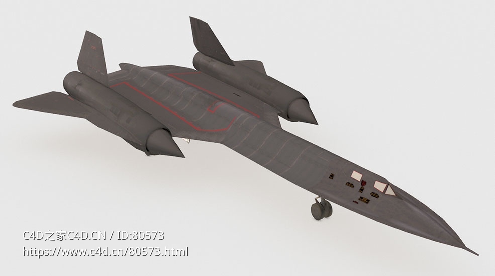 美国空军SR-71喷气式远程高空高速战略侦察机Lockheed SR-71 Blackbird - C4D之家 - 75.jpg