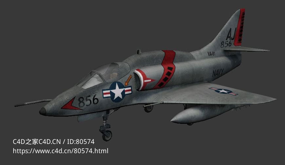 美国 F-4鬼怪II远程超音速截击机战斗轰炸机McDonnell Douglas F-4 - C4D之家 - 76.jpg