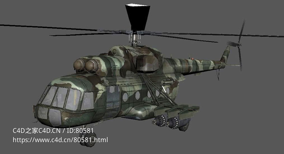 苏联/俄罗斯米-17河马单旋翼带尾桨中型运输直升机Mi-17 heli - C4D之家 - 83.jpg
