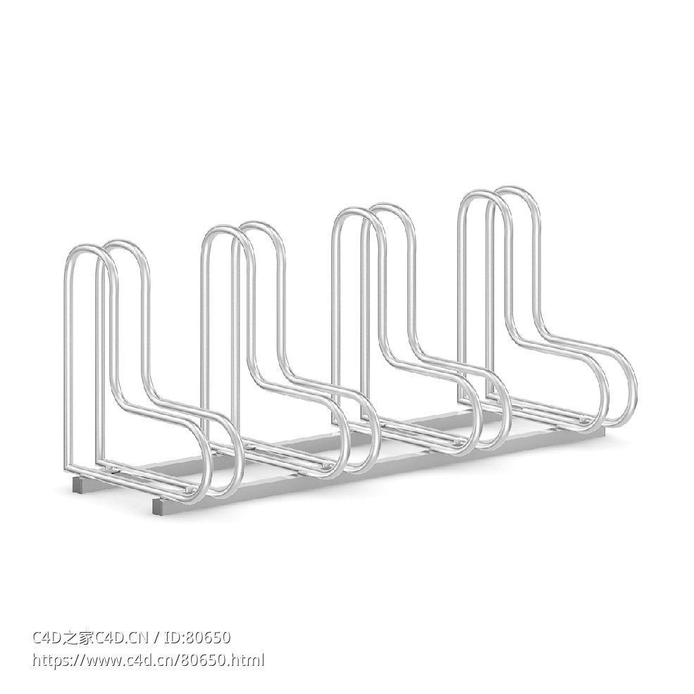 公共自行车地面防盗停车架bicycle rack - C4D之家 - 01.jpg