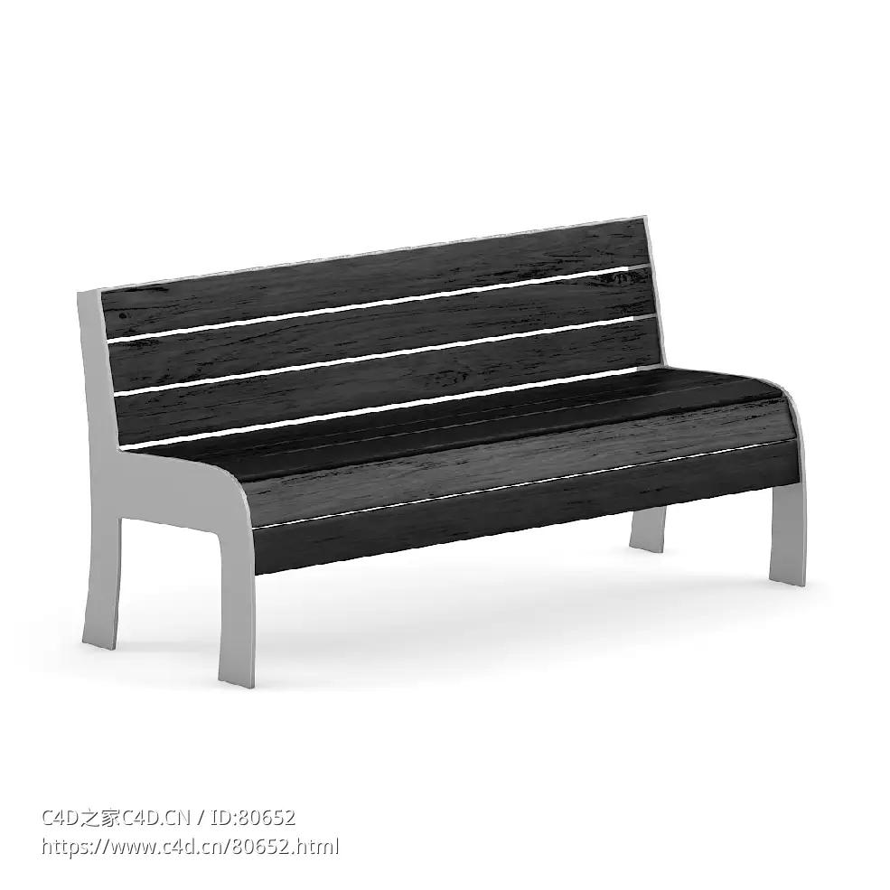 公园长椅休闲椅子 - C4D之家 - 03.jpg