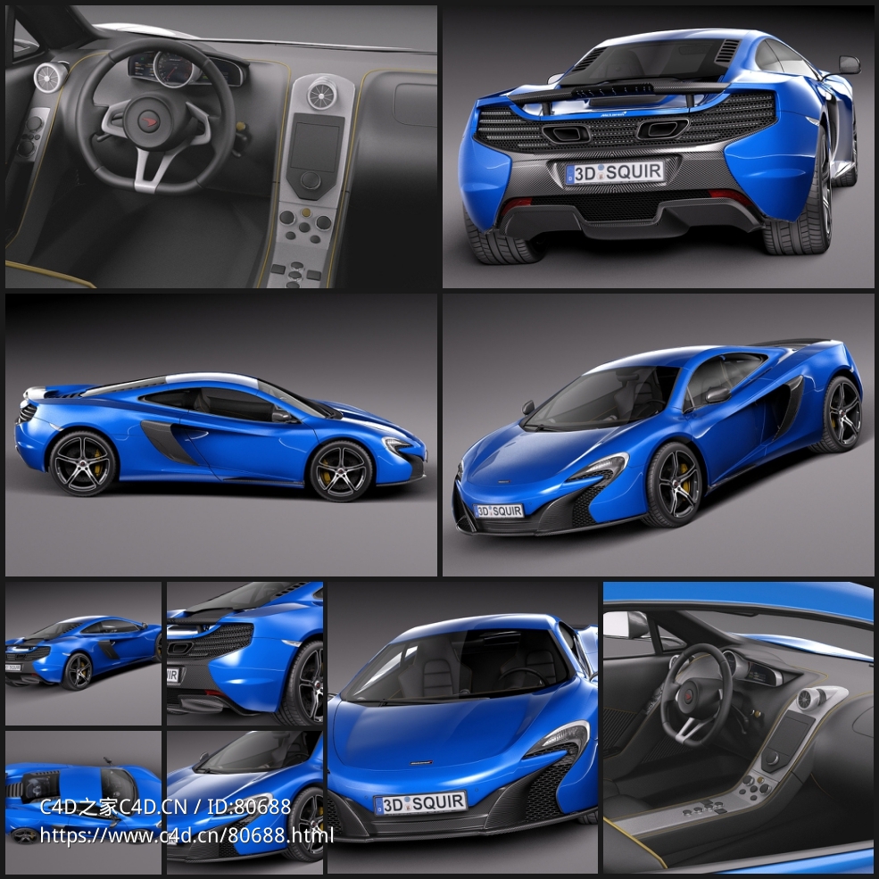 2017款迈凯伦650s coupe超跑汽车C4D模型