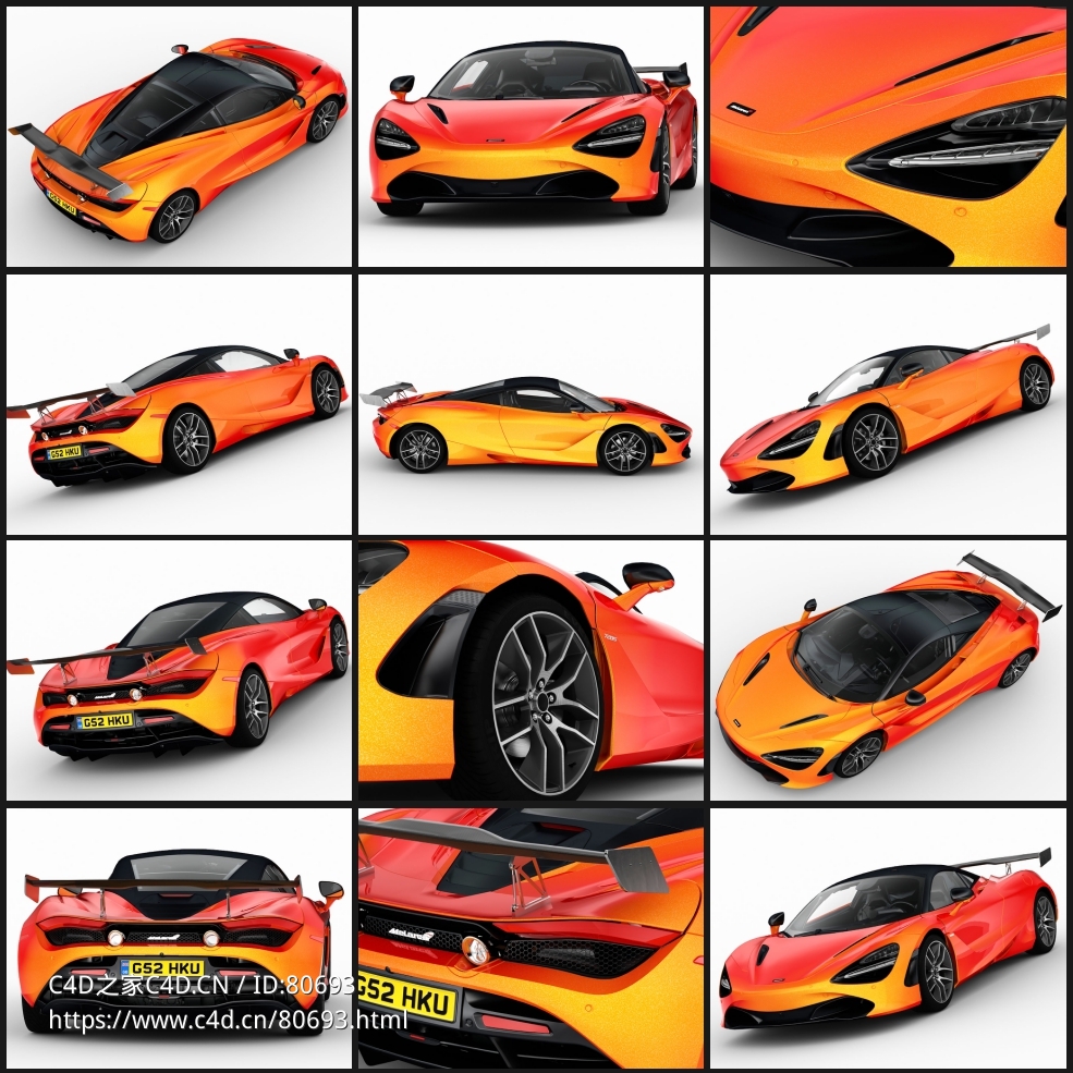 2018款迈凯伦超跑汽车C4D模型 - C4D之家 - 6.jpg