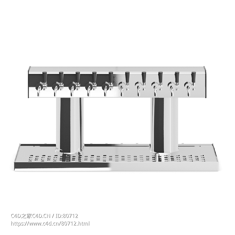 啤酒水龙头接酒台C4D模型 - C4D之家 - 05.jpg