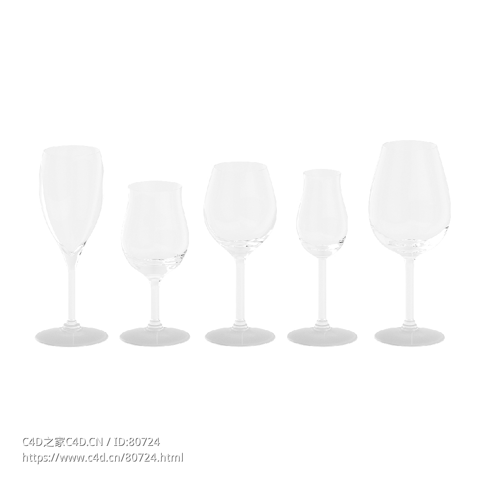 红酒杯高脚杯C4D模型