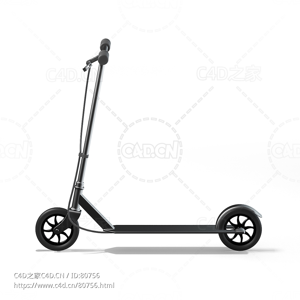 滑轮车滑板车C4D模型下载