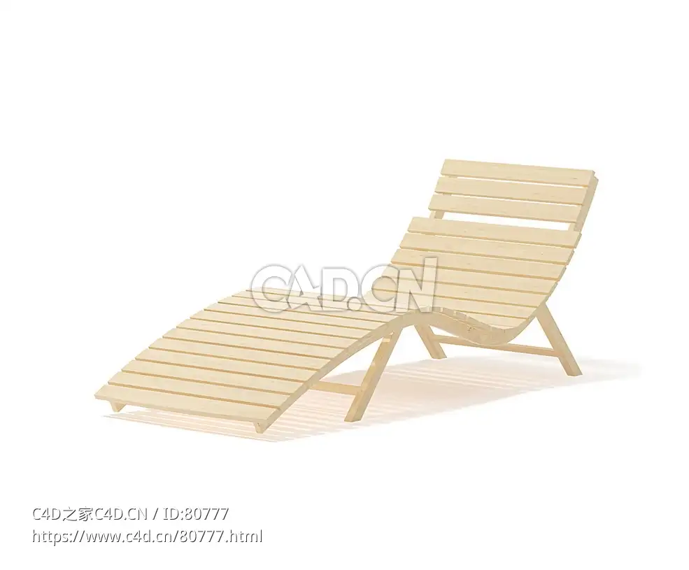 木制躺椅c4d模型下载