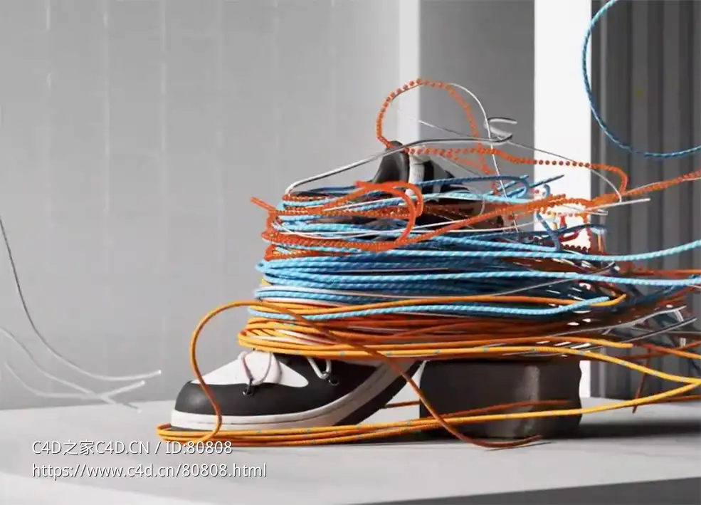 C4D绳子动力学制作缠绕鞋子的动画中文视频教程 - C4D之家 - 8.jpg