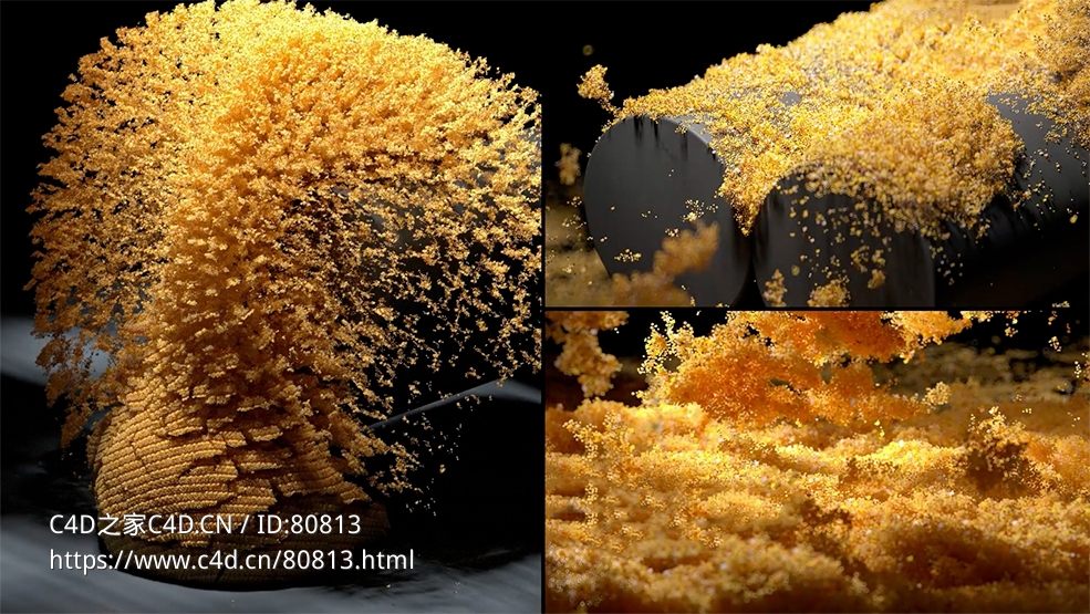 C4D XP粒子NeXus沙粒雪模拟工程