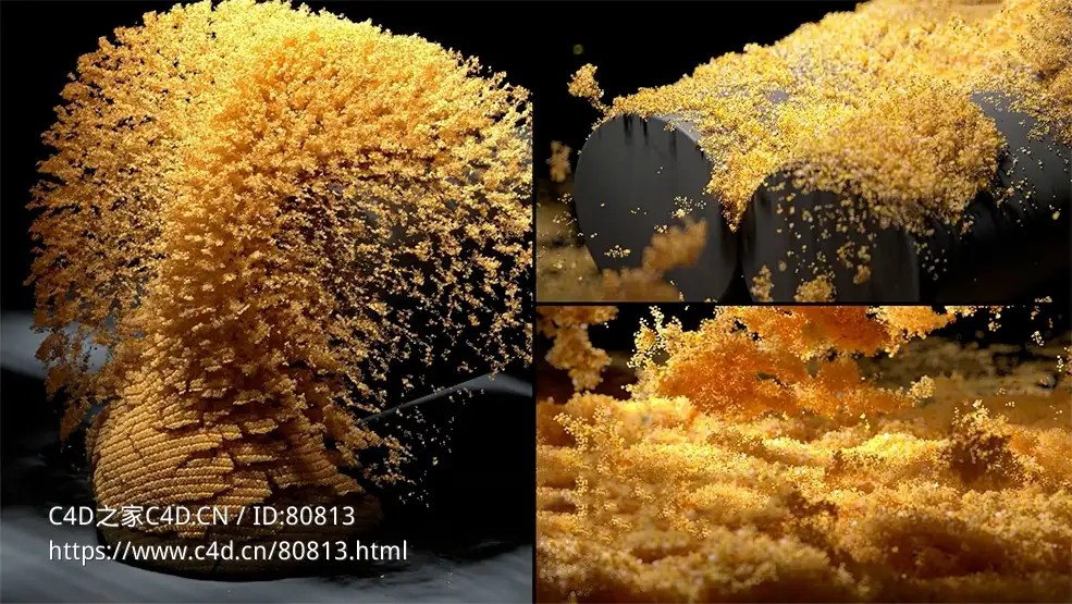 C4D XP粒子NeXus沙粒雪模拟工程