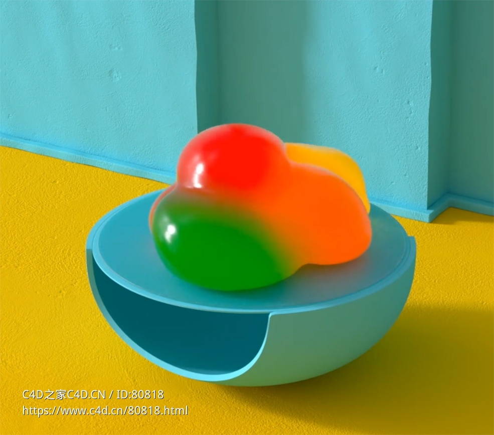 C4D顶点颜色制作彩色小球融合动画工程