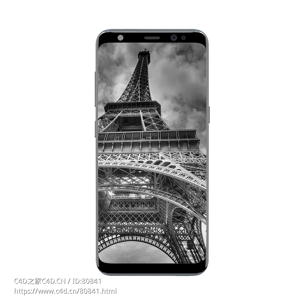 银色三星手机Galaxy S8c4d模型下载 - C4D之家 - 16.jpg