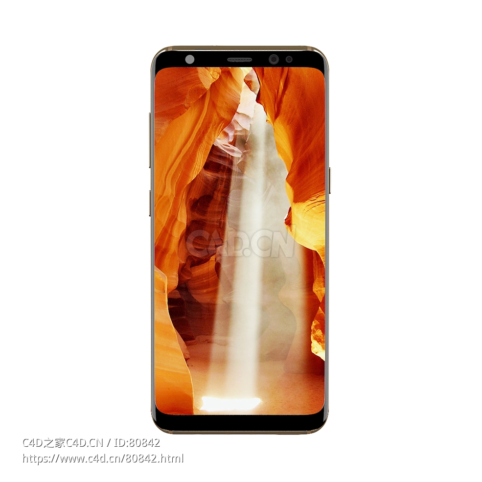 金色三星手机Galaxy S8c4d模型下载