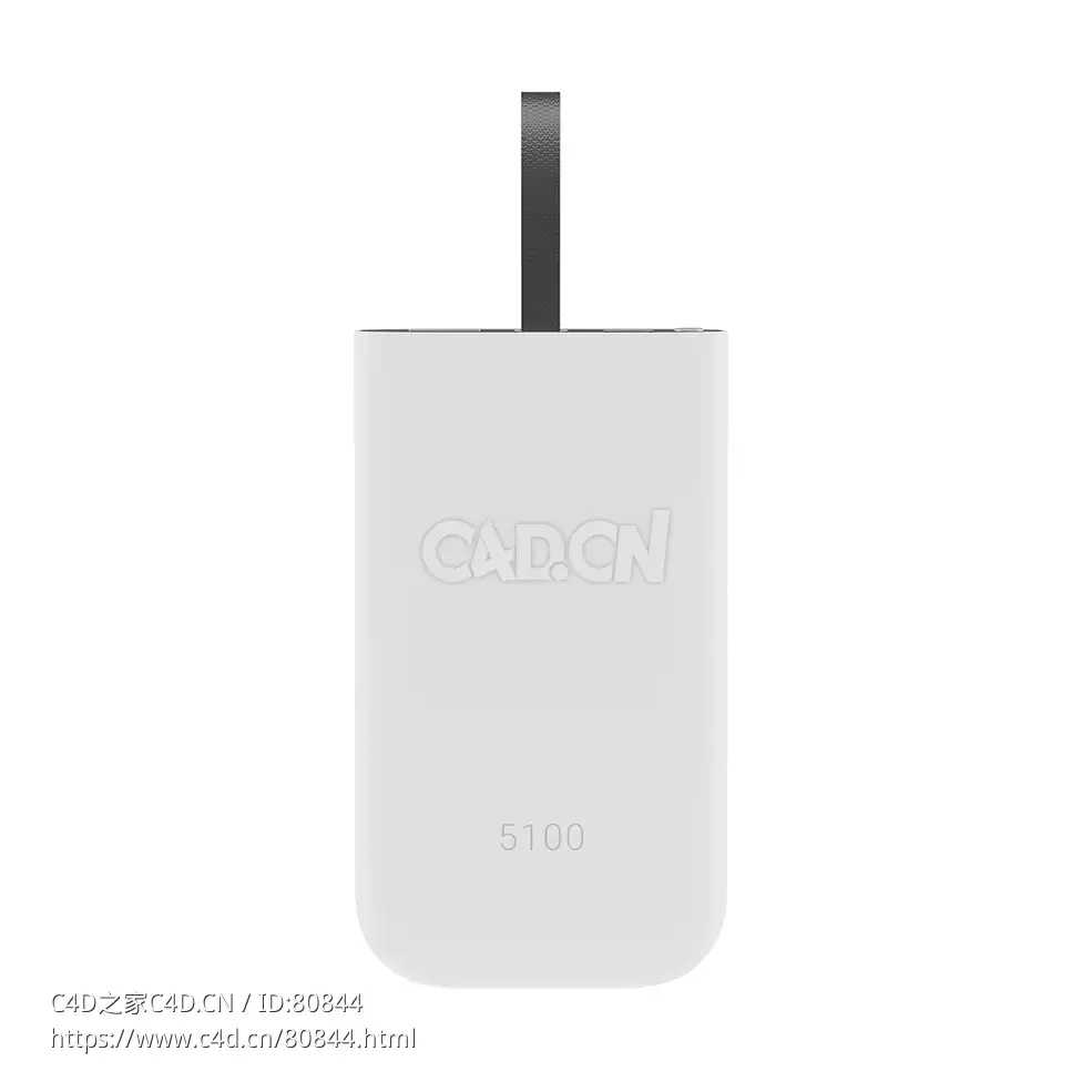 白色电池移动电源充电器c4d模型下载