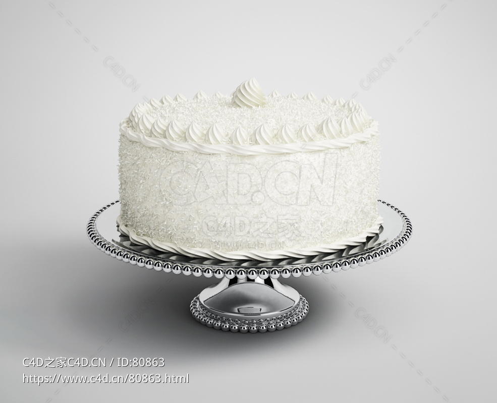 生日蛋糕C4D模型下载
