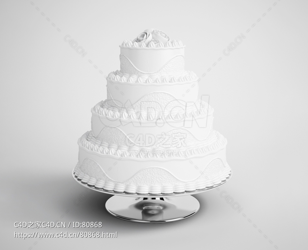 多层生日蛋糕C4D模型下载 - C4D之家 - 16.jpg