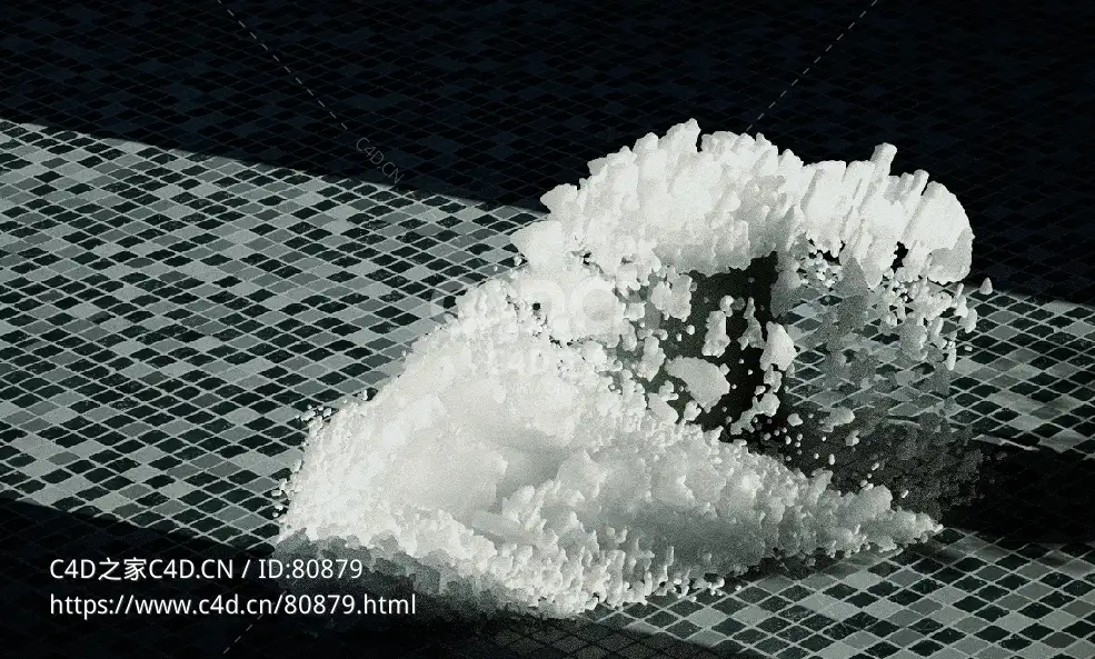 Octane冰雪球雪堆下坠散落动画C4D工程文件下载 - C4D之家 - 6.jpg