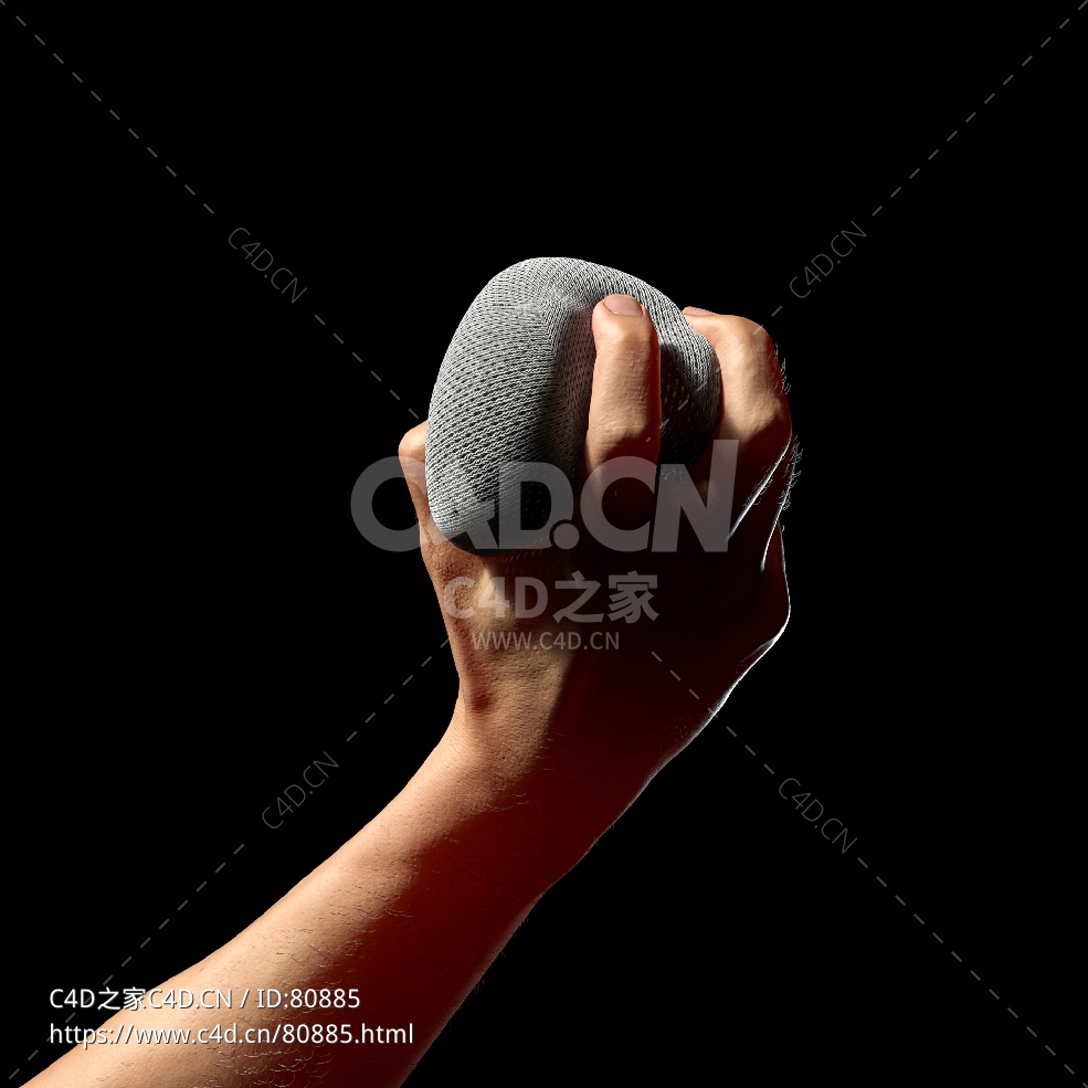 Octane手抓柔体布料球C4D工程文件下载