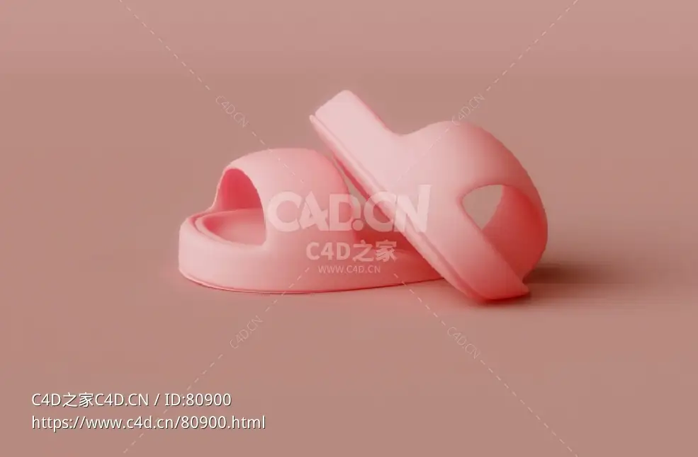 Octane软萌Q弹小拖鞋C4D工程文件下载