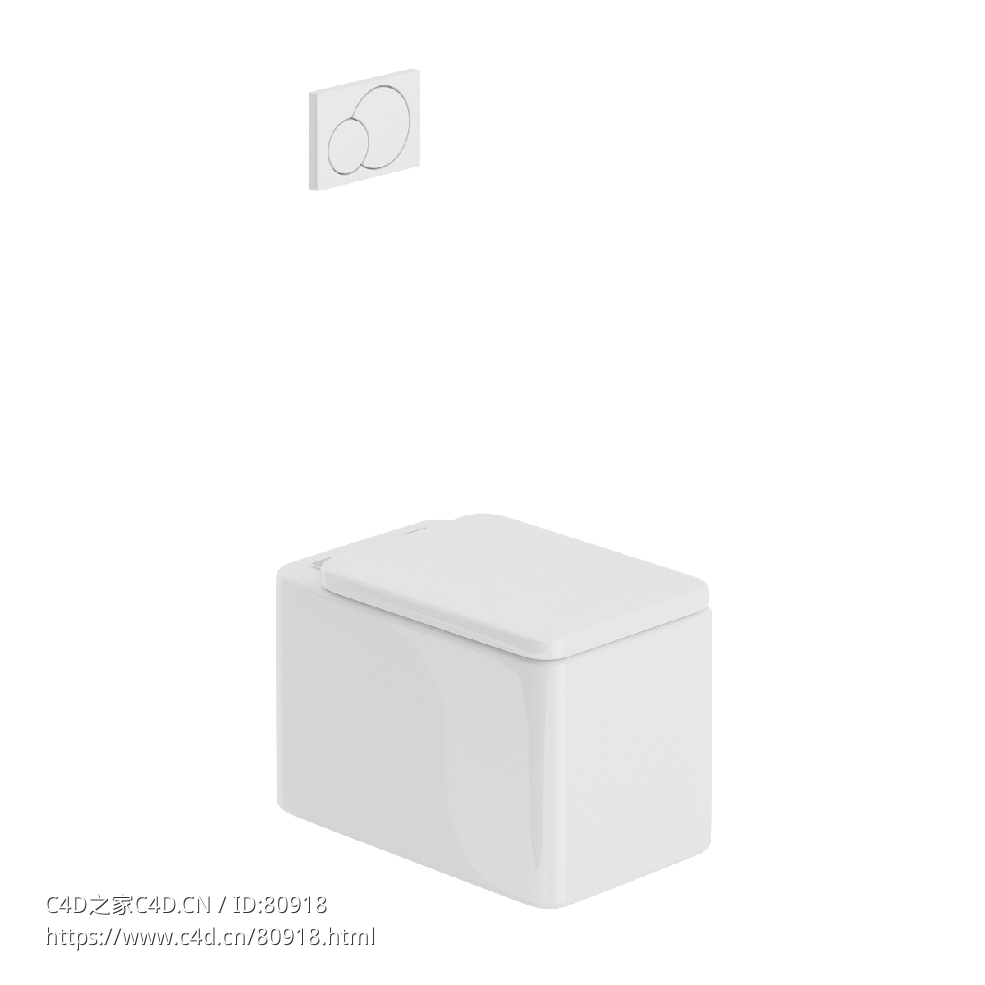 女性陶瓷净身器清洁器马桶C4D模型 - C4D之家 - 09.jpg