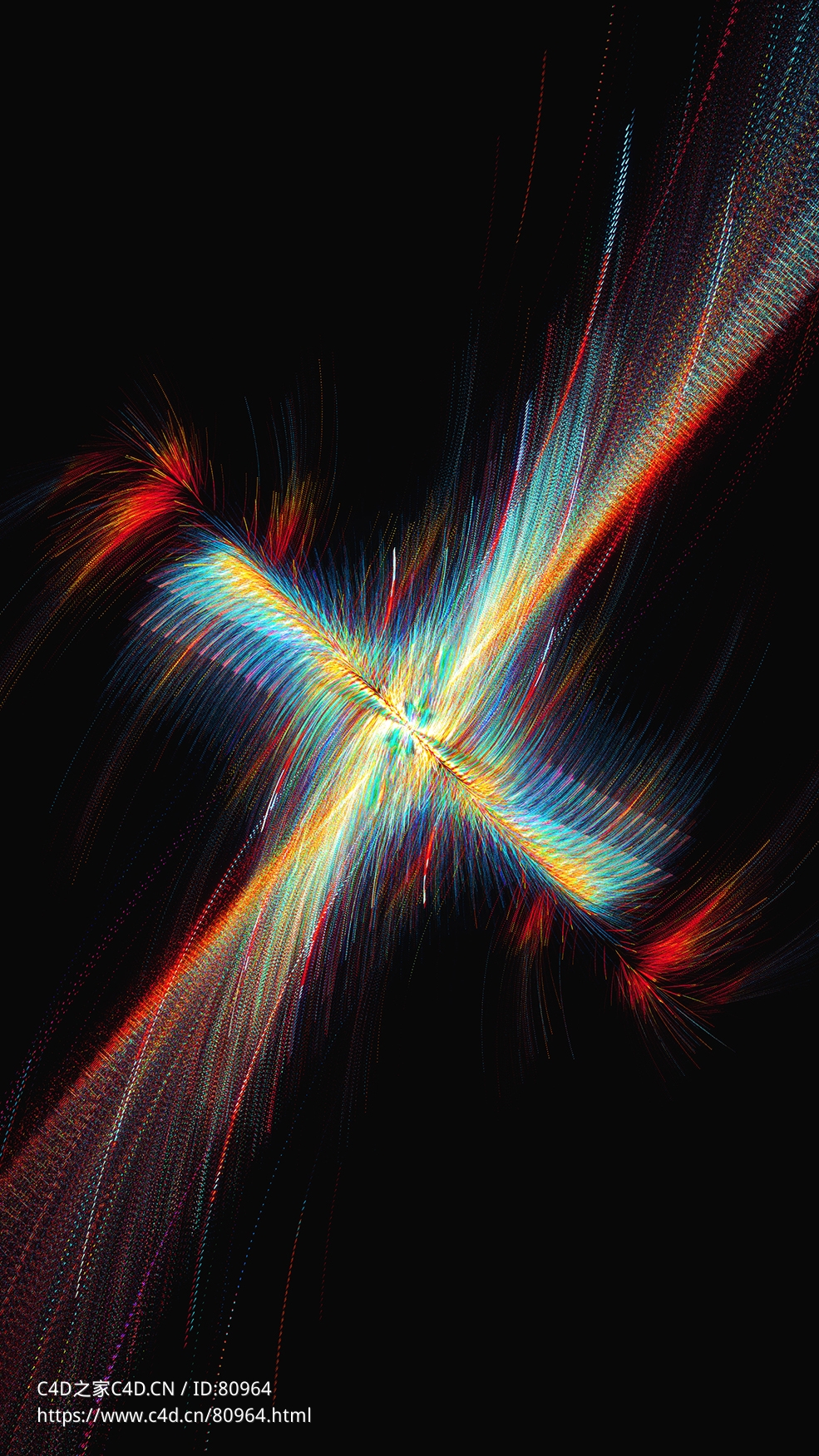 创意七彩线条c4d octane渲染工程文件Nova