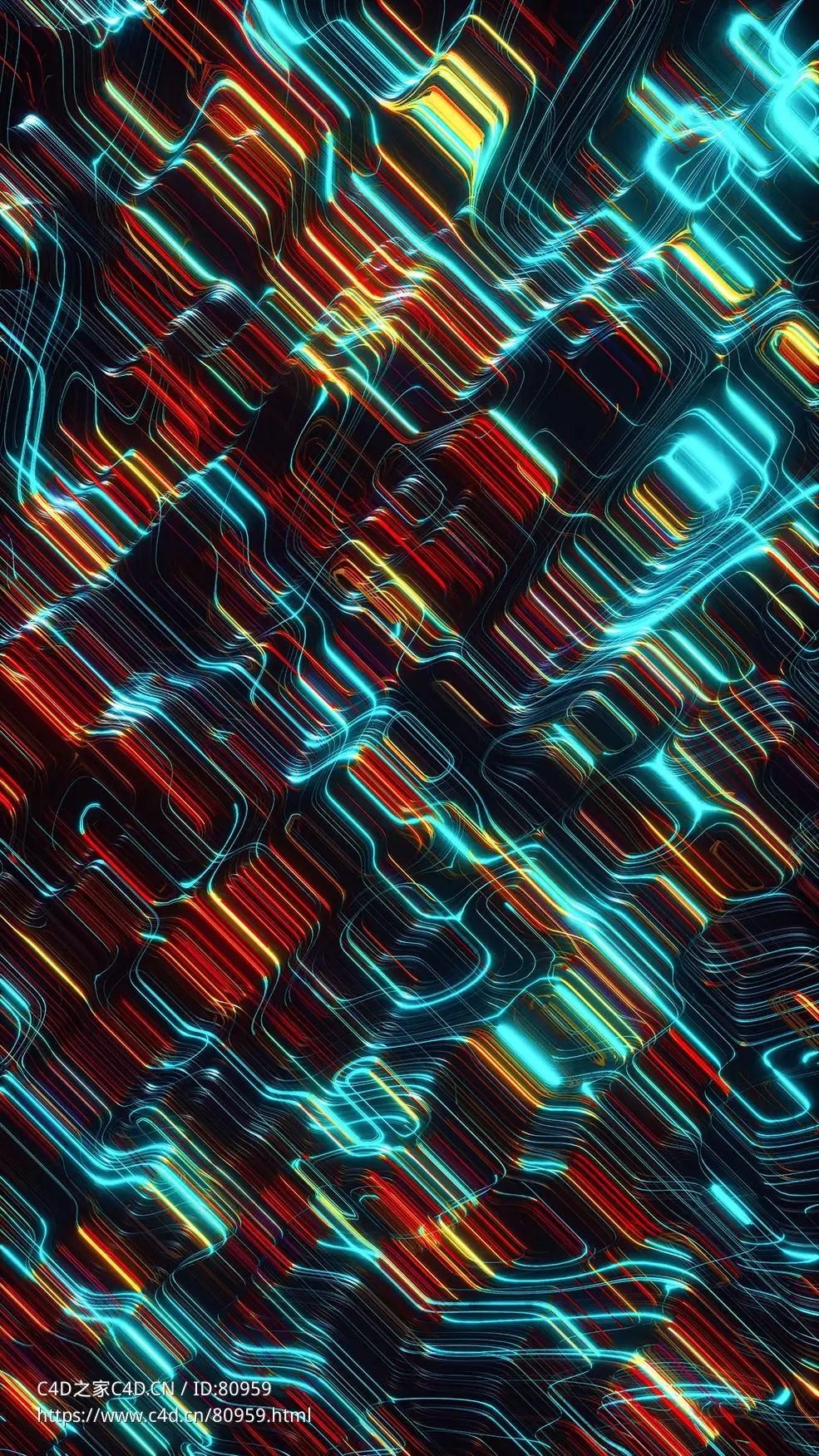 科幻霓虹光线c4d octane渲染工程文件Neon