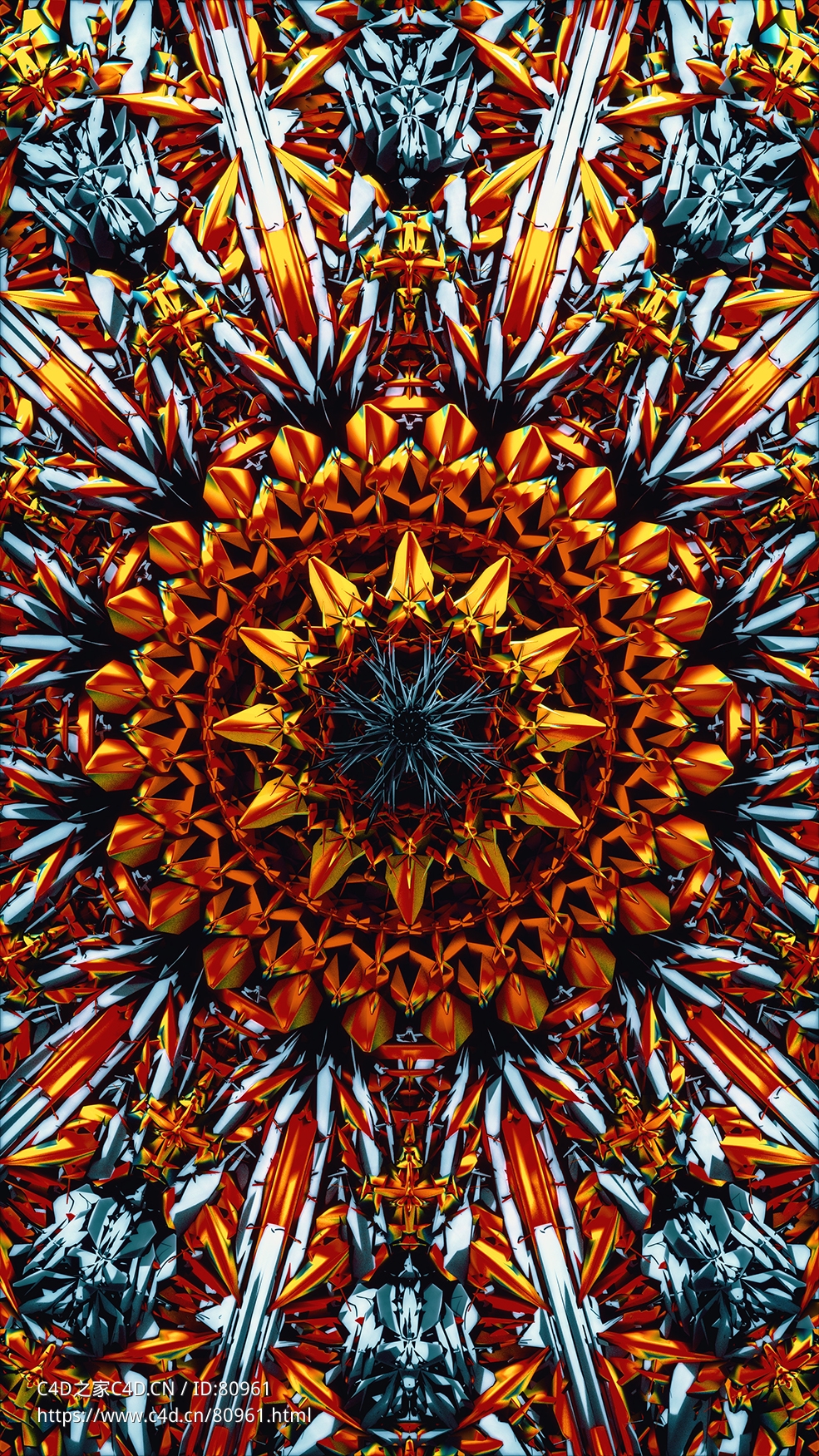 科幻金属花图案c4d octane渲染工程文件Solaris - C4D之家 - 07.jpg